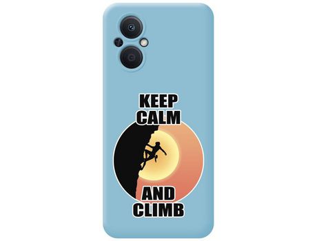 Funda Silicona Líquida Azul para Oppo Reno 8 Lite 5G diseño Mujer Escalada Dibujos