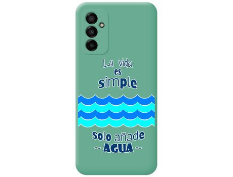 Funda Silicona Líquida Verde para Samsung Galaxy M13 4G diseño Agua Dibujos