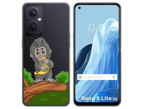 Funda Silicona Transparente para Oppo Reno 8 Lite 5G diseño Mono Dibujos