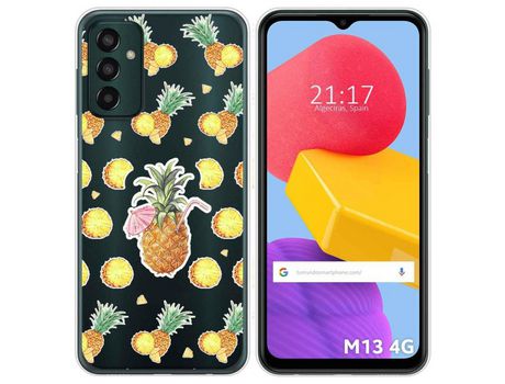 Funda Silicona Transparente para Samsung Galaxy M13 4G diseño Piña Dibujos