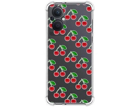 Funda Silicona Antigolpes para Oppo Reno 8 Lite 5G diseño Cerezas Dibujos