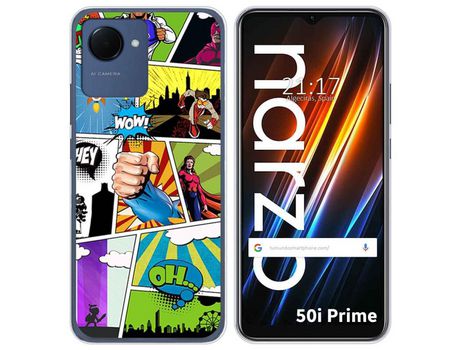 Funda Silicona para Realme Narzo 50i Prime diseño Comic Dibujos