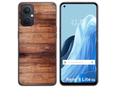 Funda Silicona para Oppo Reno 8 Lite 5G diseño Madera 02 Dibujos
