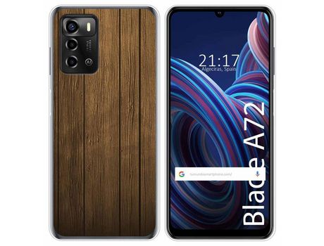 Funda Silicona para ZTE Blade A72 diseño Madera Dibujos