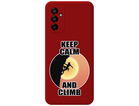 Funda Silicona Líquida Roja para Samsung Galaxy M13 4G diseño Mujer Escalada Dibujos