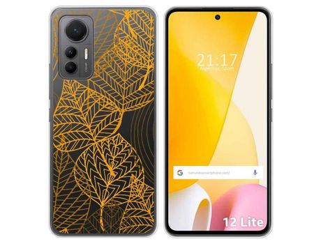 Funda Silicona Transparente para Xiaomi 12 Lite 5G diseño Hojas Dibujos
