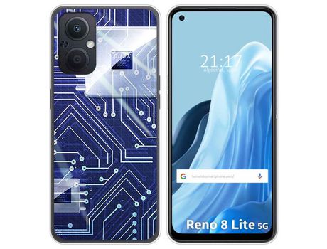 Funda Silicona para Oppo Reno 8 Lite 5G diseño Circuito Dibujos