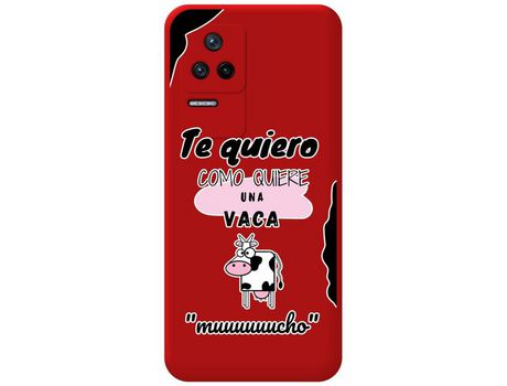 Funda Silicona Líquida Roja para Xiaomi Poco F4 5G diseño Vaca Dibujos