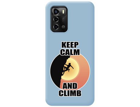 Funda Silicona Líquida Azul para ZTE Blade A72 diseño Mujer Escalada Dibujos