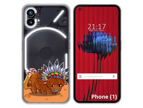 Funda Silicona Transparente para Nothing Phone 1 diseño Bufalo Dibujos