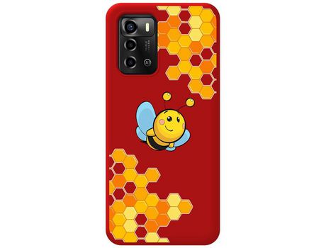 Funda Silicona Líquida Roja para ZTE Blade A72 diseño Abeja Dibujos