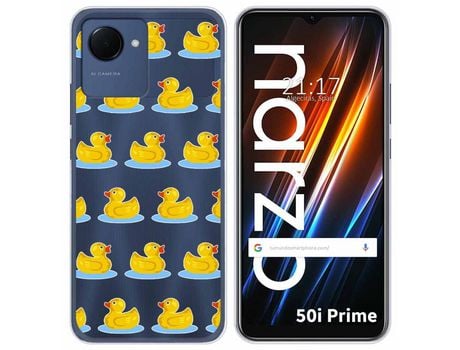 Funda Silicona Transparente para Realme Narzo 50i Prime diseño Pato Dibujos
