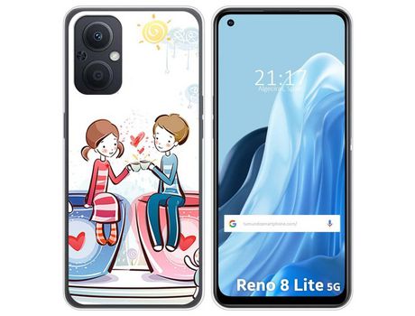 Funda Silicona para Oppo Reno 8 Lite 5G diseño Café Dibujos