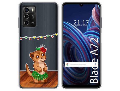 Funda Silicona Transparente para ZTE Blade A72 diseño Suricata Dibujos