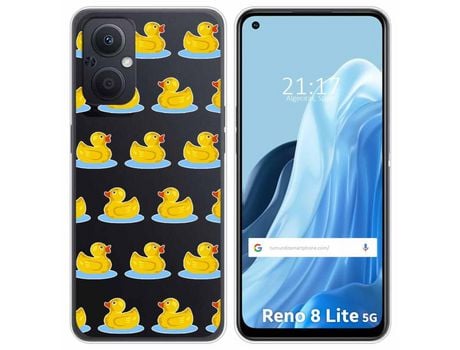 Funda Silicona Transparente para Oppo Reno 8 Lite 5G diseño Pato Dibujos
