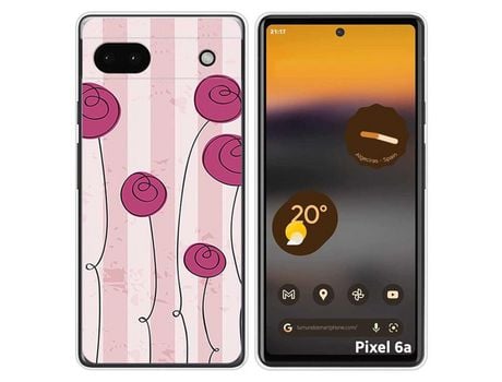 Funda Silicona para Google Pixel 6A diseño Flores Vintage Dibujos