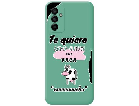 Funda Silicona Líquida Verde para Samsung Galaxy M13 4G diseño Vaca Dibujos