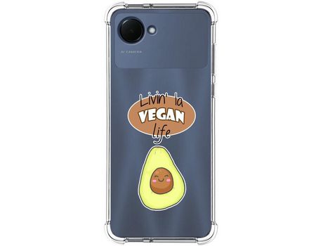 Funda Silicona Antigolpes para Realme Narzo 50i Prime diseño Vegan Life Dibujos