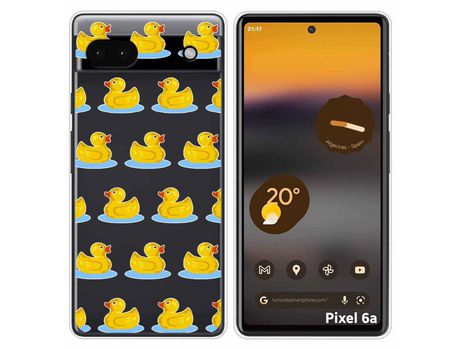 Funda Silicona Transparente para Google Pixel 6A diseño Pato Dibujos