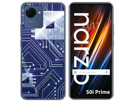 Funda Silicona para Realme Narzo 50i Prime diseño Circuito Dibujos