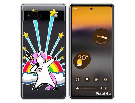 Funda Silicona Transparente para Google Pixel 6A diseño Unicornio Dibujos