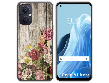 Funda Silicona para Oppo Reno 8 Lite 5G diseño Madera 08 Dibujos