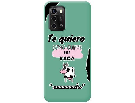 Funda Silicona Líquida Verde para ZTE Blade A72 diseño Vaca Dibujos