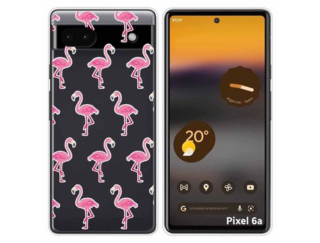 Funda Silicona Transparente para Google Pixel 6A diseño Flamenco Dibujos