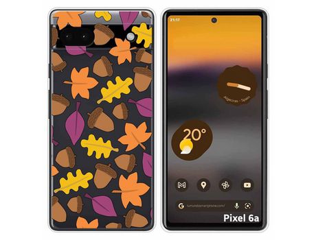 Funda Silicona Transparente para Google Pixel 6A diseño Otoño Dibujos