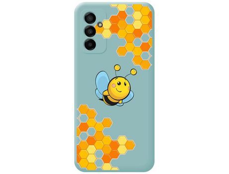 Funda Silicona Líquida Azul para Samsung Galaxy M13 4G diseño Abeja Dibujos
