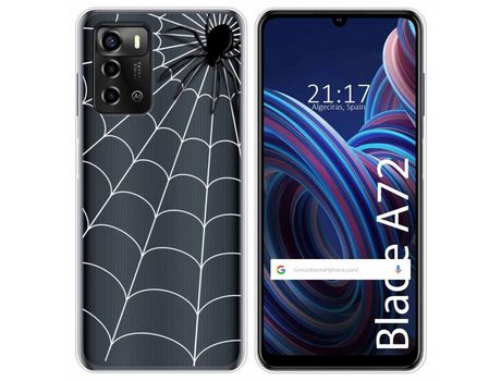 Funda Silicona Transparente para ZTE Blade A72 diseño Araña Dibujos