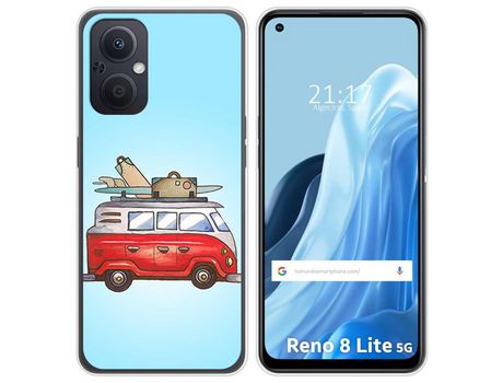 Funda Silicona para Oppo Reno 8 Lite 5G diseño Furgoneta Dibujos