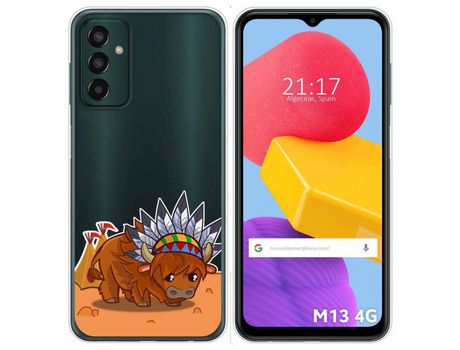 Funda Silicona Transparente para Samsung Galaxy M13 4G diseño Bufalo Dibujos