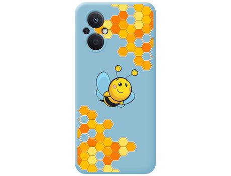Funda Silicona Líquida Azul para Oppo Reno 8 Lite 5G diseño Abeja Dibujos