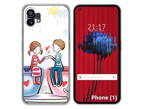 Funda Silicona para Nothing Phone 1 diseño Café Dibujos