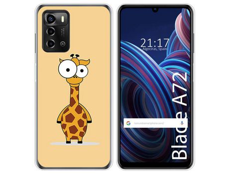 Funda Silicona para ZTE Blade A72 diseño Jirafa Dibujos
