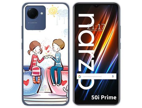Funda Silicona para Realme Narzo 50i Prime diseño Café Dibujos