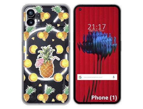 Funda Silicona Transparente para Nothing Phone 1 diseño Piña Dibujos