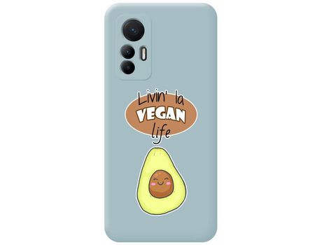 Funda Silicona Líquida Azul para Xiaomi 12 Lite 5G diseño Vegan Life Dibujos
