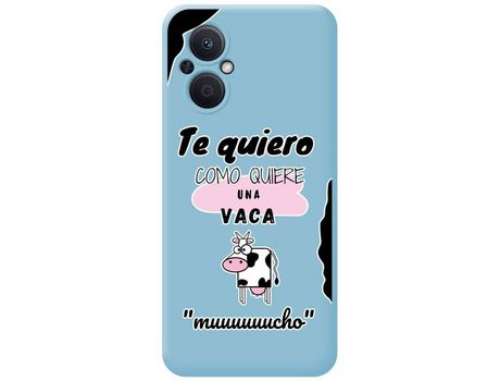 Funda Silicona Líquida Azul para Oppo Reno 8 Lite 5G diseño Vaca Dibujos