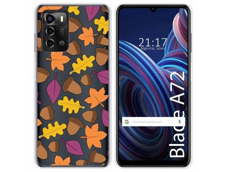 Funda Silicona Transparente para ZTE Blade A72 diseño Otoño Dibujos