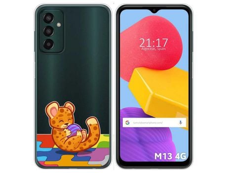 Funda Silicona Transparente para Samsung Galaxy M13 4G diseño Leopardo Dibujos