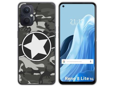 Funda Silicona para Oppo Reno 8 Lite 5G diseño Camuflaje 02 Dibujos