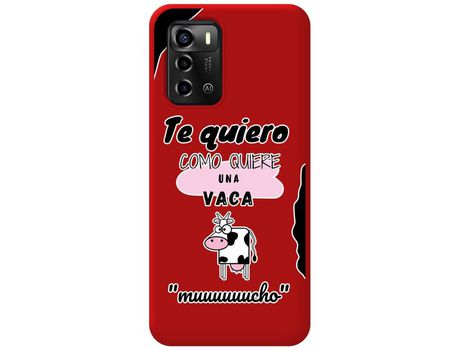 Funda Silicona Líquida Roja para ZTE Blade A72 diseño Vaca Dibujos