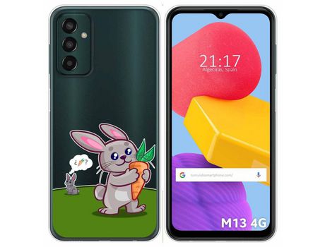 Funda Silicona Transparente para Samsung Galaxy M13 4G diseño Conejo Dibujos