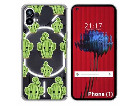 Funda Silicona Transparente para Nothing Phone 1 diseño Cactus Dibujos