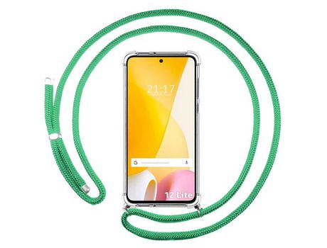 Funda Colgante Transparente para Xiaomi 12 Lite 5G con Cordon Verde Agua
