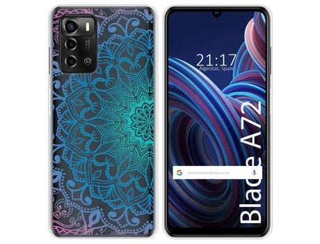 Funda Silicona Transparente para ZTE Blade A72 diseño Mandala Dibujos