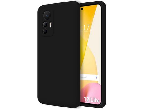 Funda Silicona Líquida Ultra Suave para Xiaomi 12 Lite 5G color Negra
