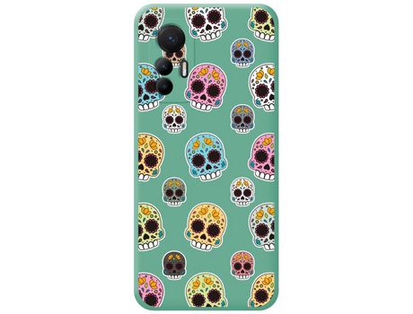 Funda Silicona Líquida Verde para Xiaomi 12 Lite 5G diseño Catrina Dibujos